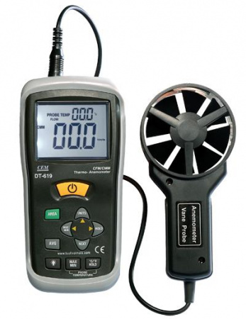 Измеритель скорости ветра и температуры CEM DT-619