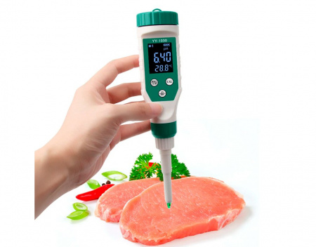 pH метр PH-1030 с проникающим датчиком для мяса, сыра, теста, крема и любых полутвердых сред