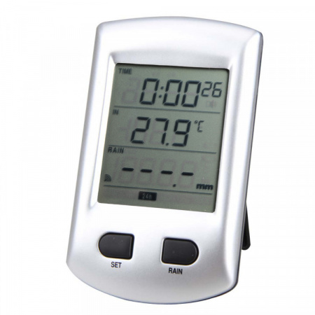 Беспроводной датчик осадков с термометром и радиоуправляемыми часами AW011 2.7" LCD